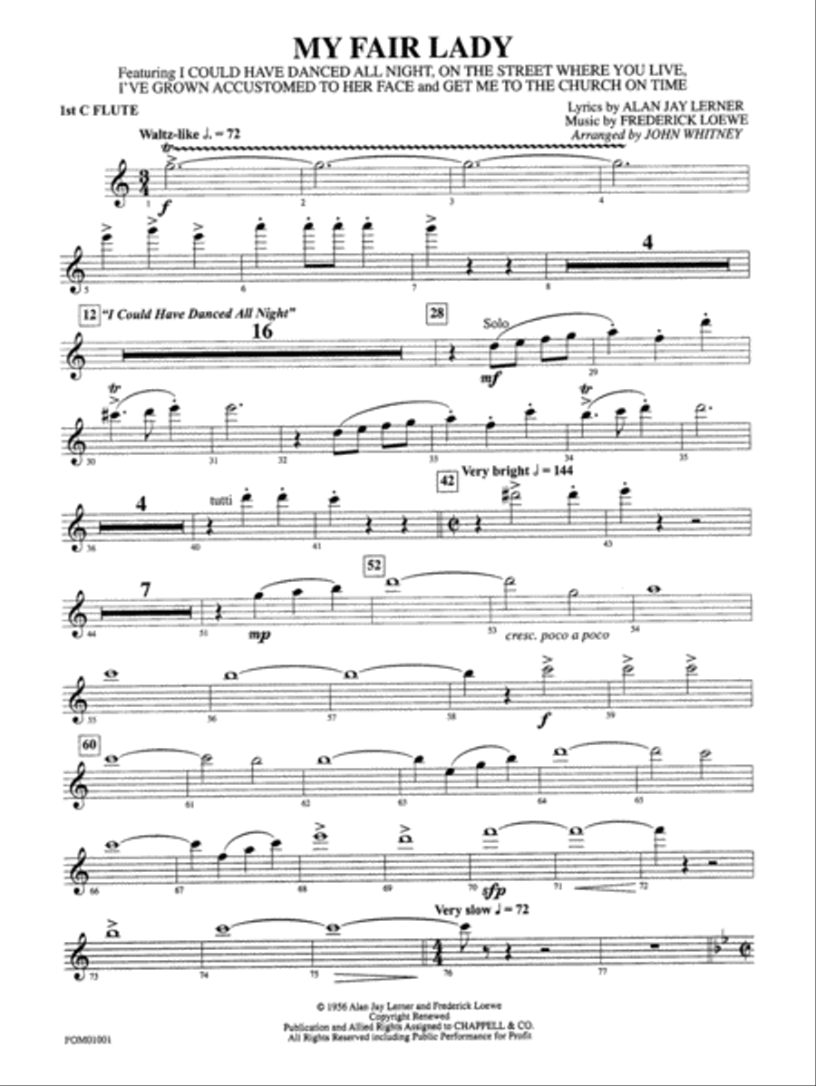 My Fair Lady (Medley): Flute Full Orchestra scores gallery preview page 1