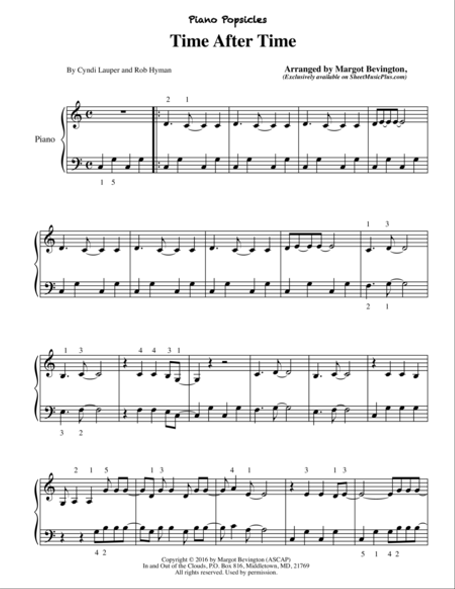 Time After Time Easy Piano scores gallery preview page 2