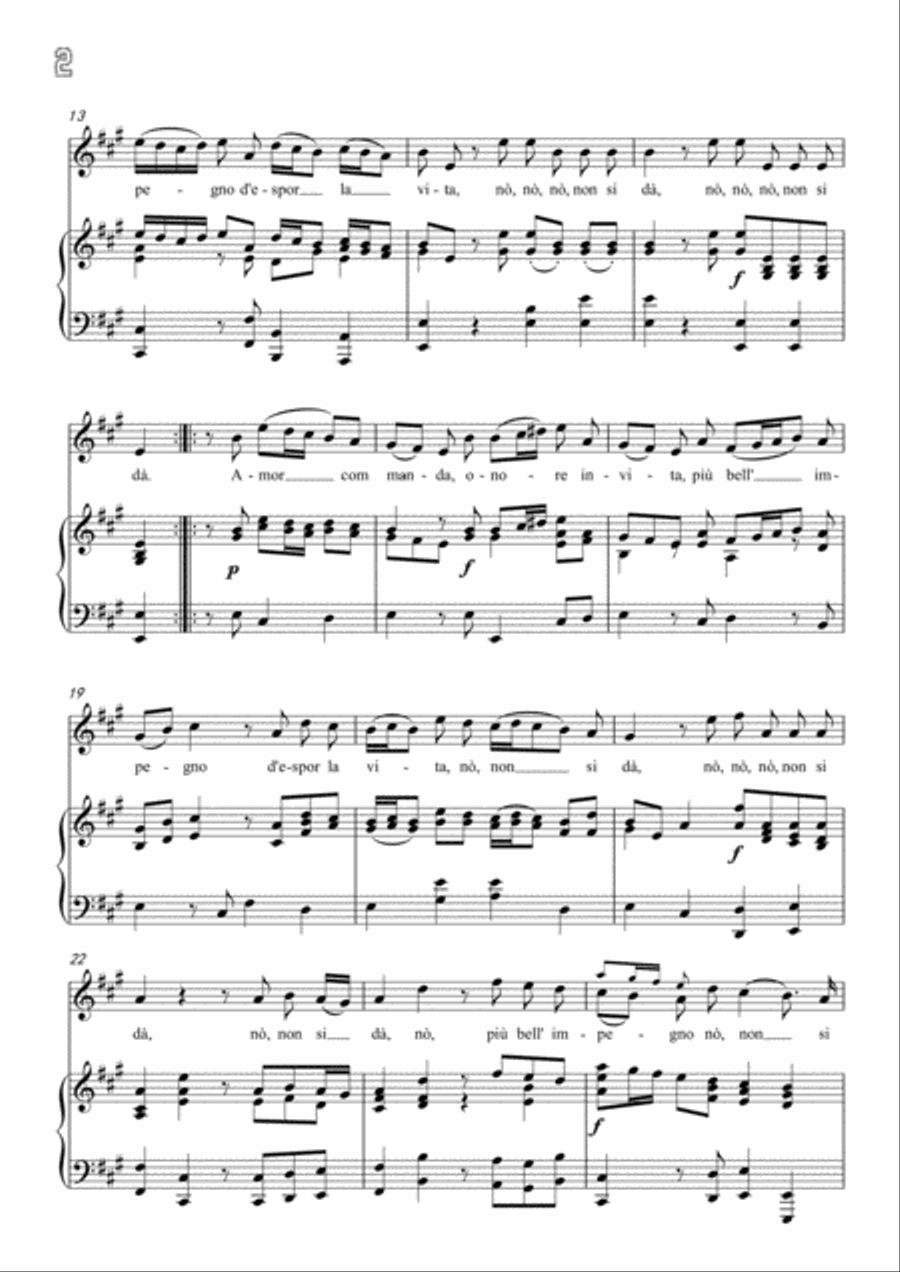 Handel-Servasi alla mia bella…Amor commanda in A Major,for Voice and Piano Voice Solo scores gallery preview page 4