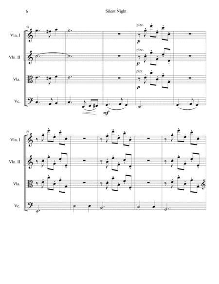Silent Night - beautiful arrangement for string quartet image number null