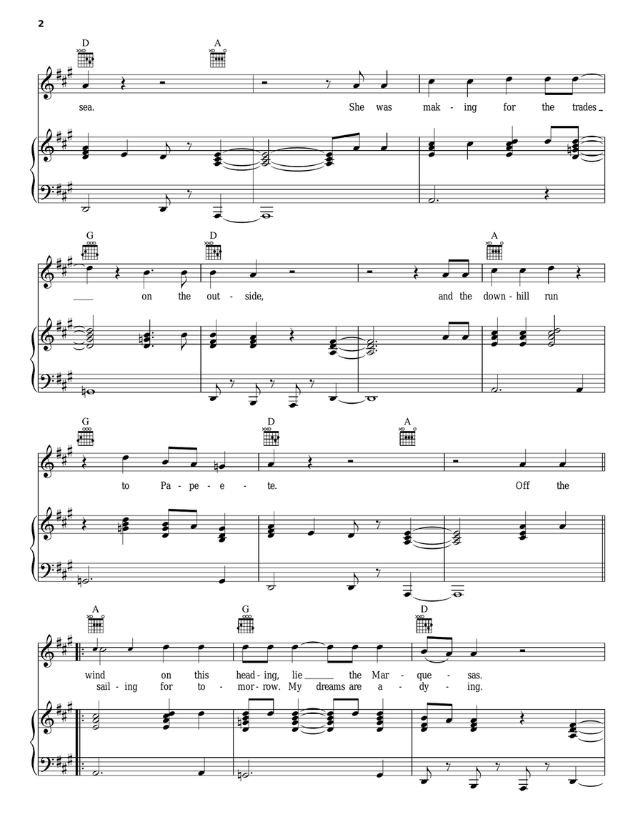 Southern Cross Southern Cross Piano, Vocal, Guitar scores gallery preview page 2