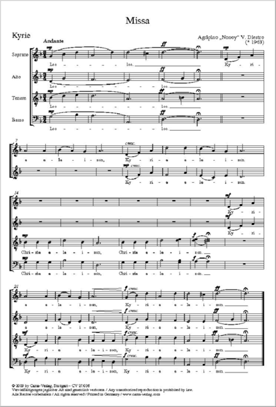 Missa (Mass) Missa (Mass) 4-Part scores gallery preview page 2