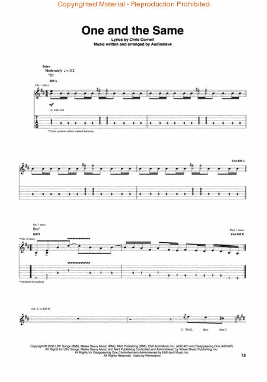 Audioslave - Revelations Electric Guitar scores gallery preview page 3