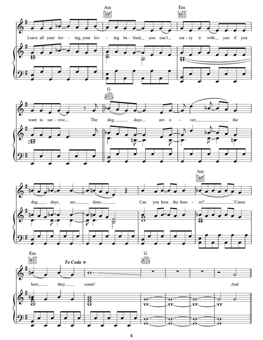 Dog Days Are Over Acoustic Guitar scores gallery preview page 4