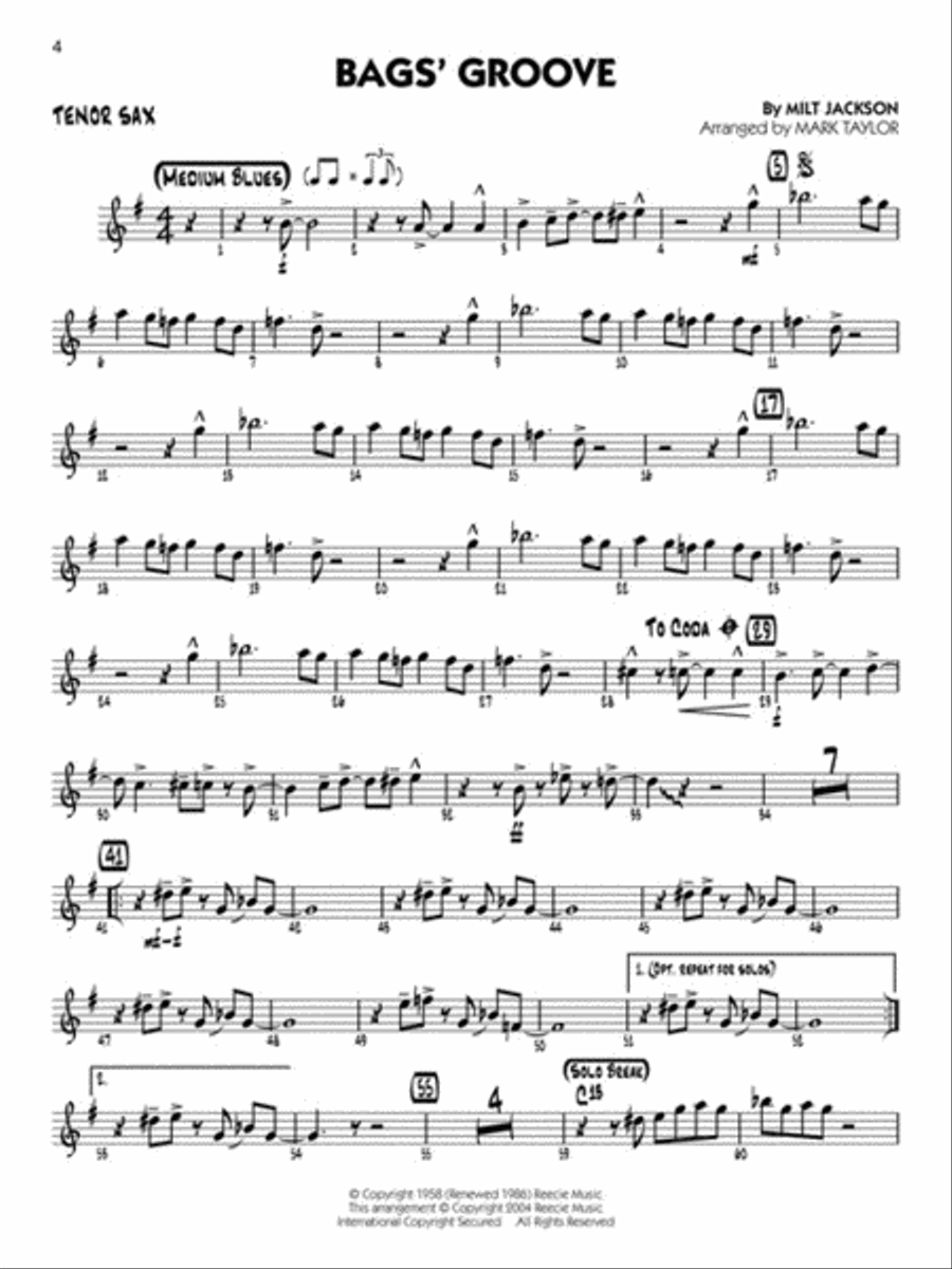 Jazz Classics - Tenor Sax Big Band scores gallery preview page 3
