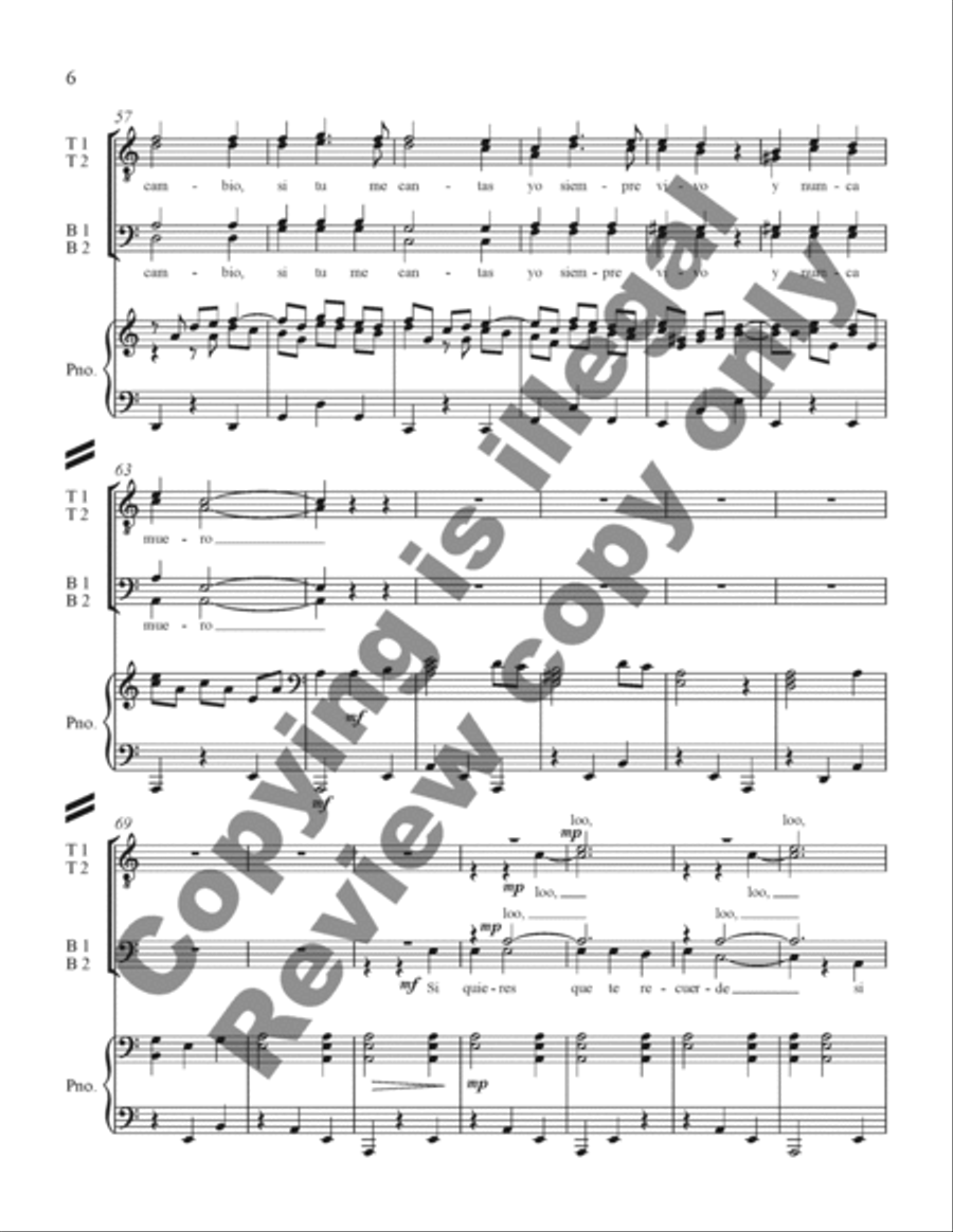 Three Mexican Folk Songs Three Mexican Folk Songs TTBB scores gallery preview page 6