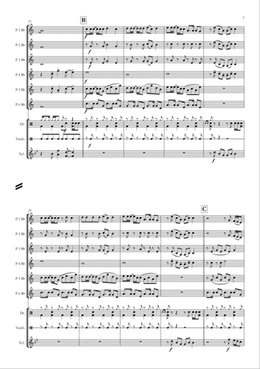 Waka Waka (this Time For Africa) Concert Band scores gallery preview page 3