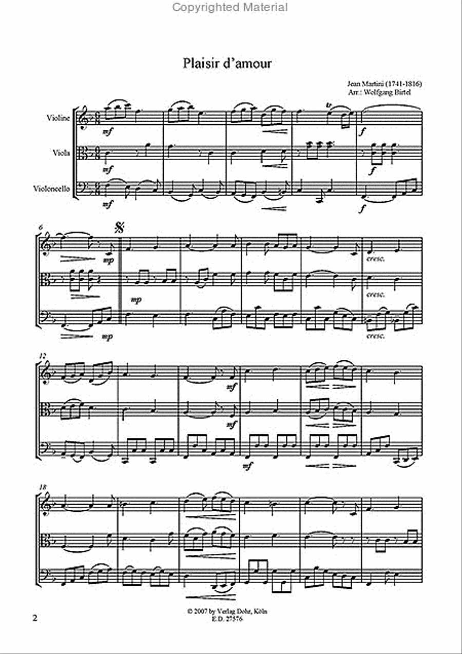 Plaisir d'amour (für Streichtrio) String Trio scores gallery preview page 2