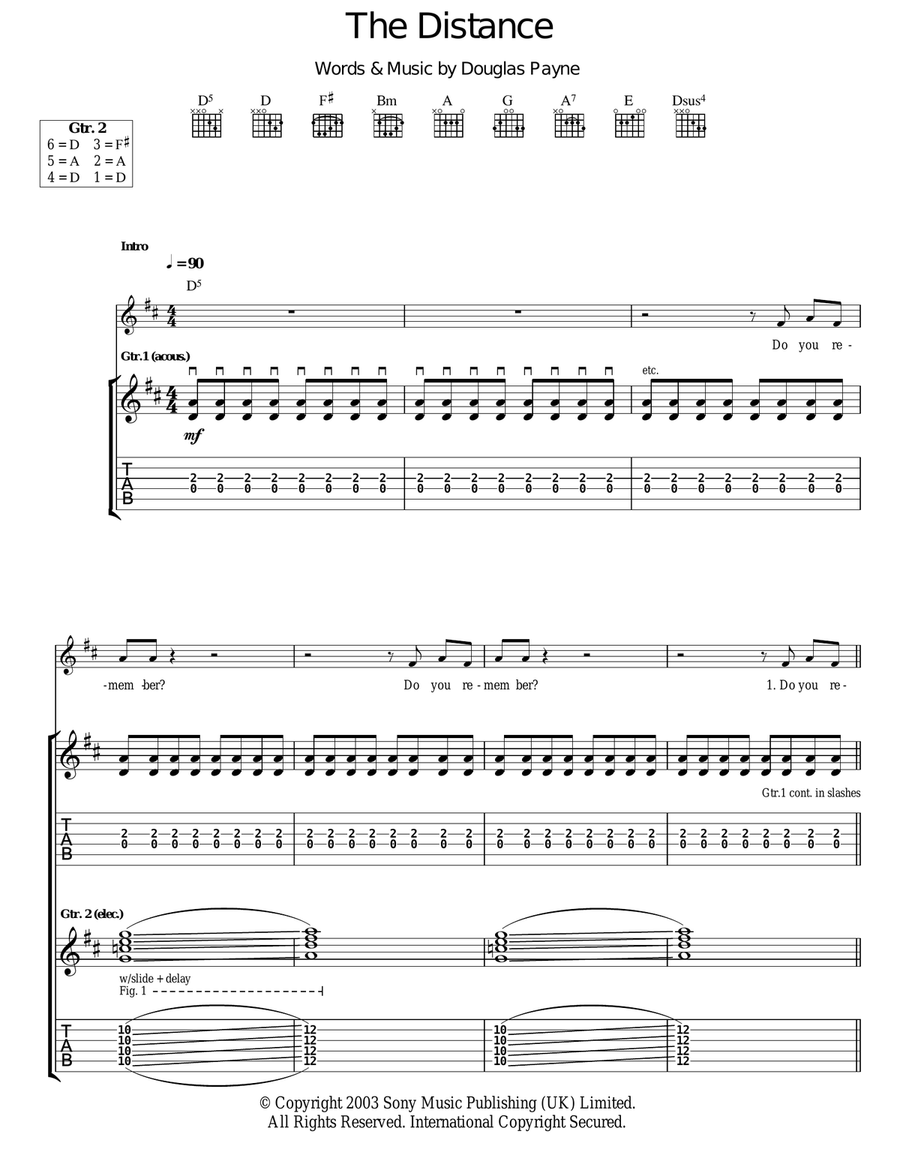 The Distance Acoustic Guitar scores gallery preview page 1