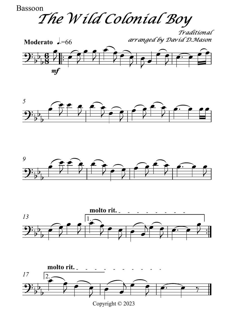 The Wild Colonial Boy Bassoon scores gallery preview page 2