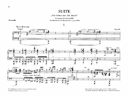 Suite in E minor for Organ Op. 16 – First Edition