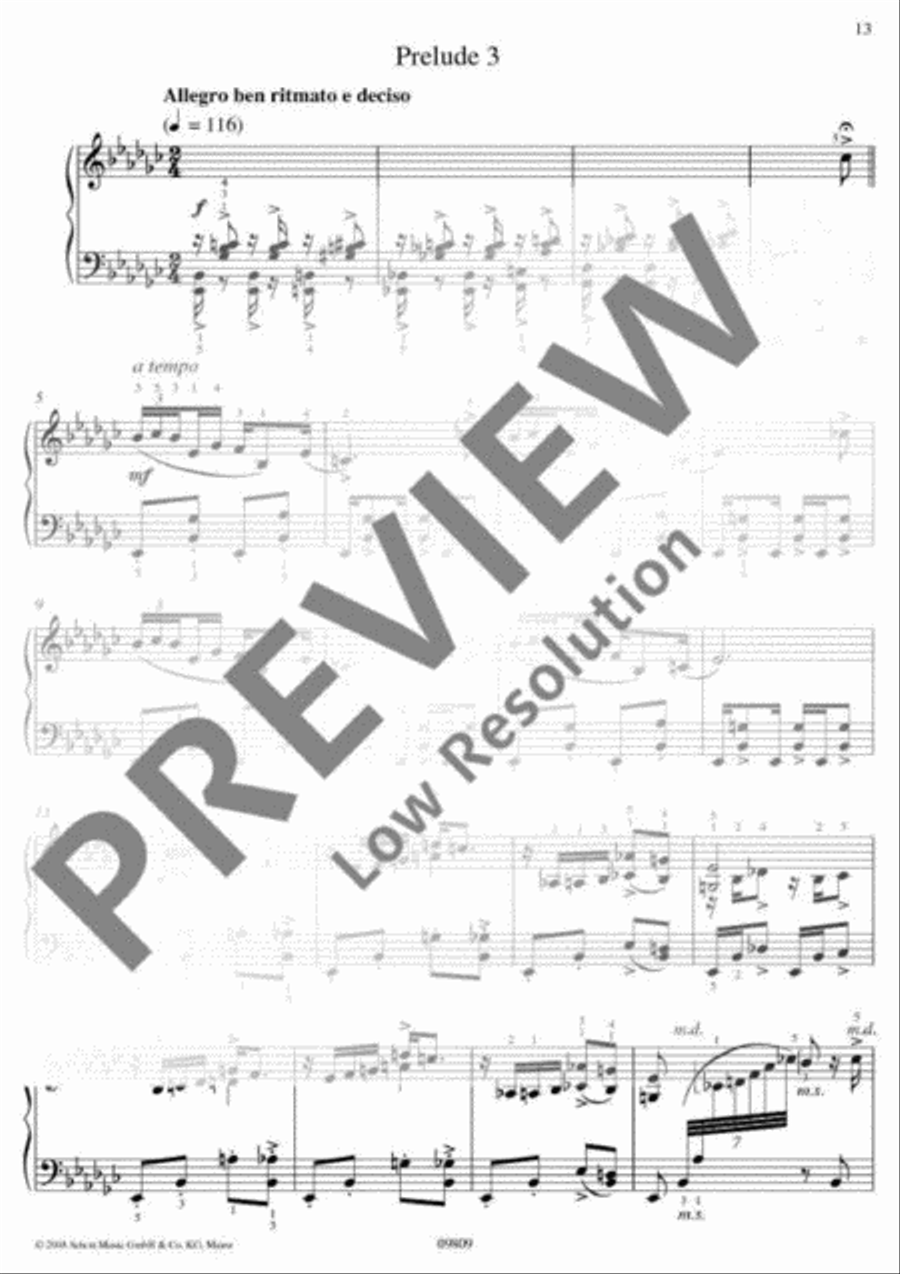 3 Preludes Piano Solo scores gallery preview page 14