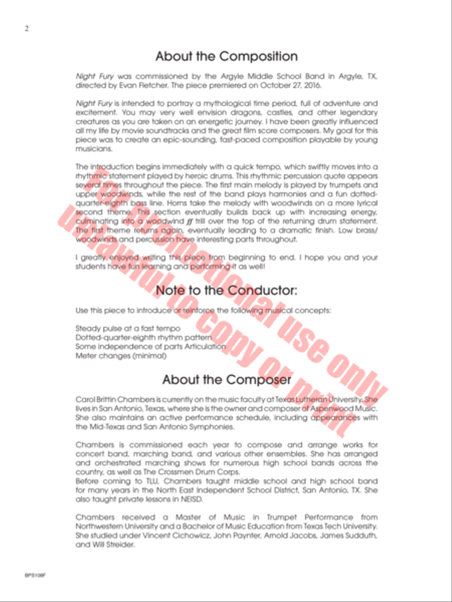 Night Fury Night Fury Concert Band scores gallery preview page 3