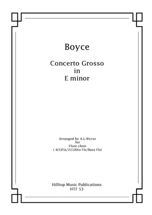 Book cover for Boyce Concerto Grosso arr. flute choir