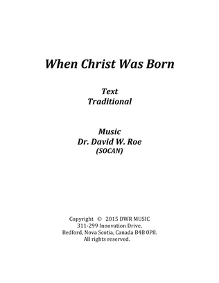 When Christ Was Born (Traditional)