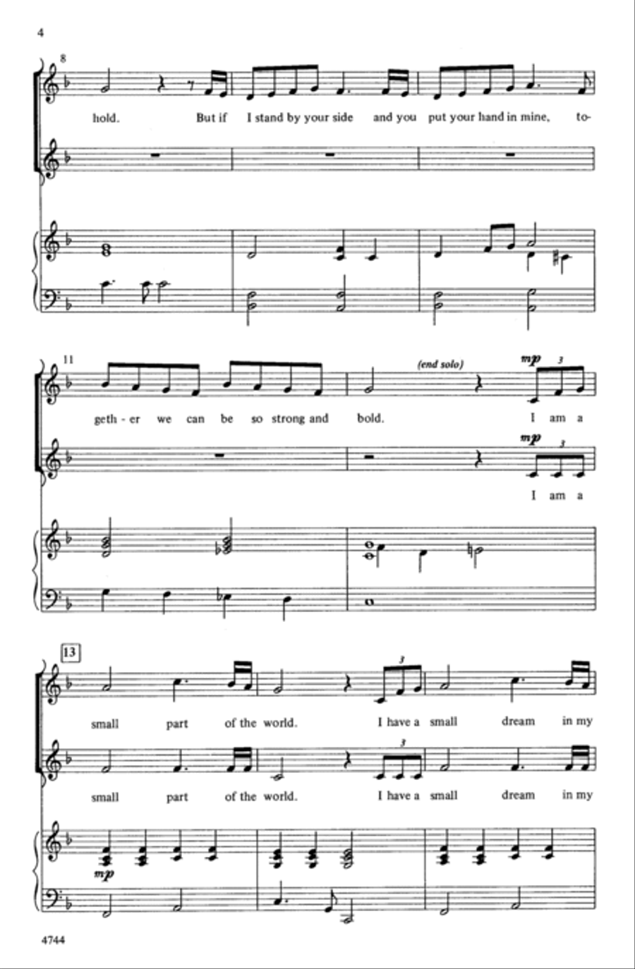 I Am a Small Part of the World Choir scores gallery preview page 2