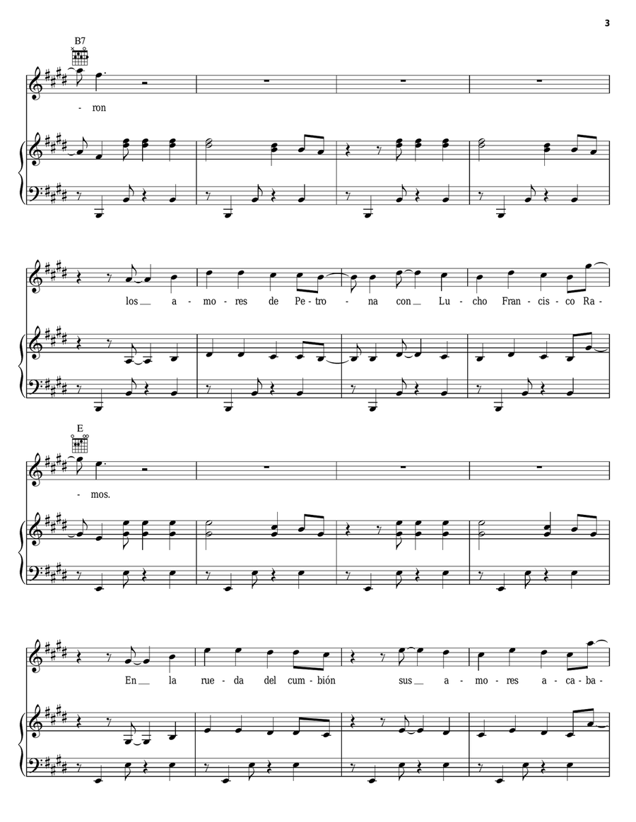 Los Amores De Petrona (Como Se Apagan Las Velas) Guitar scores gallery preview page 3