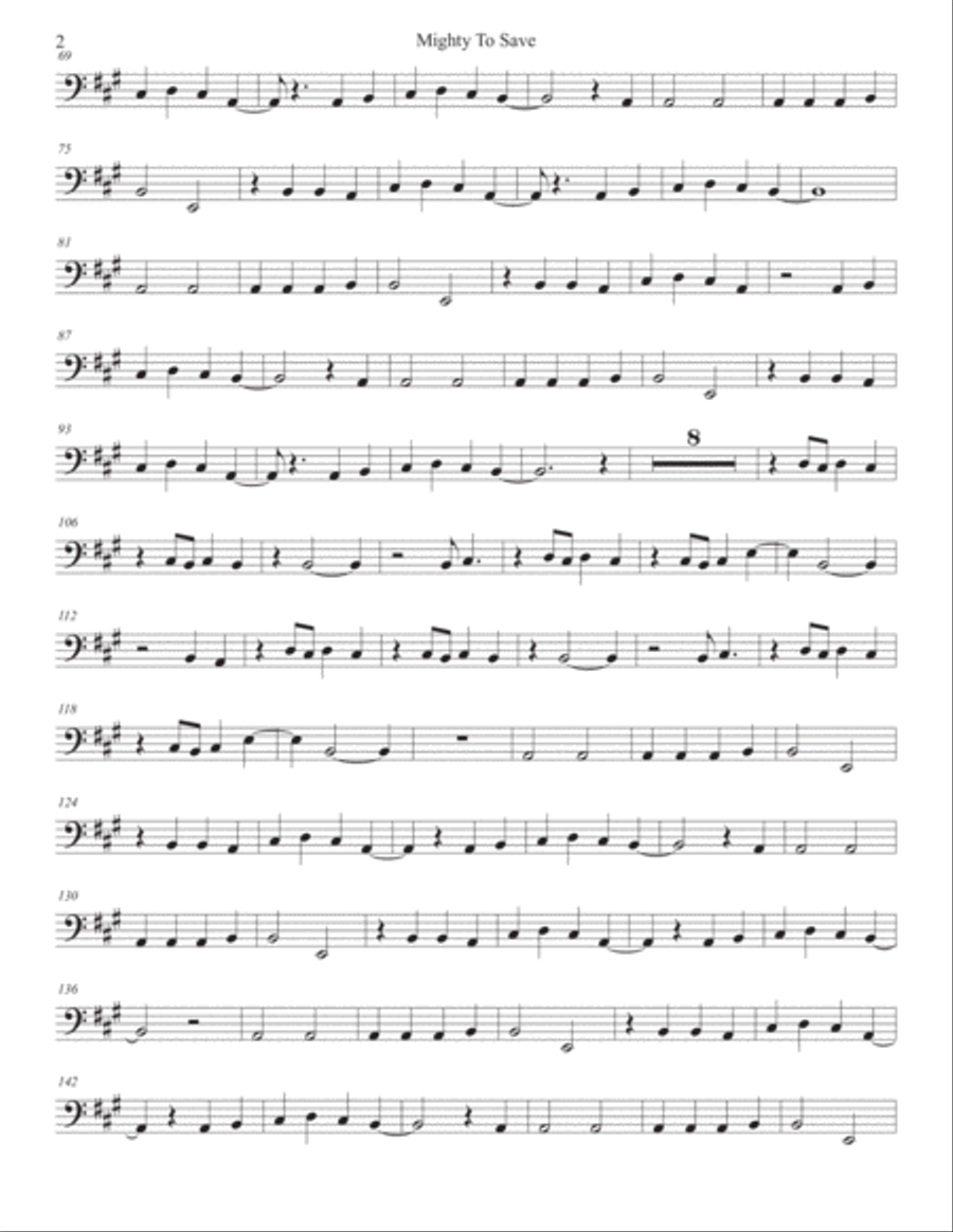 Mighty To Save Cello Solo scores gallery preview page 2