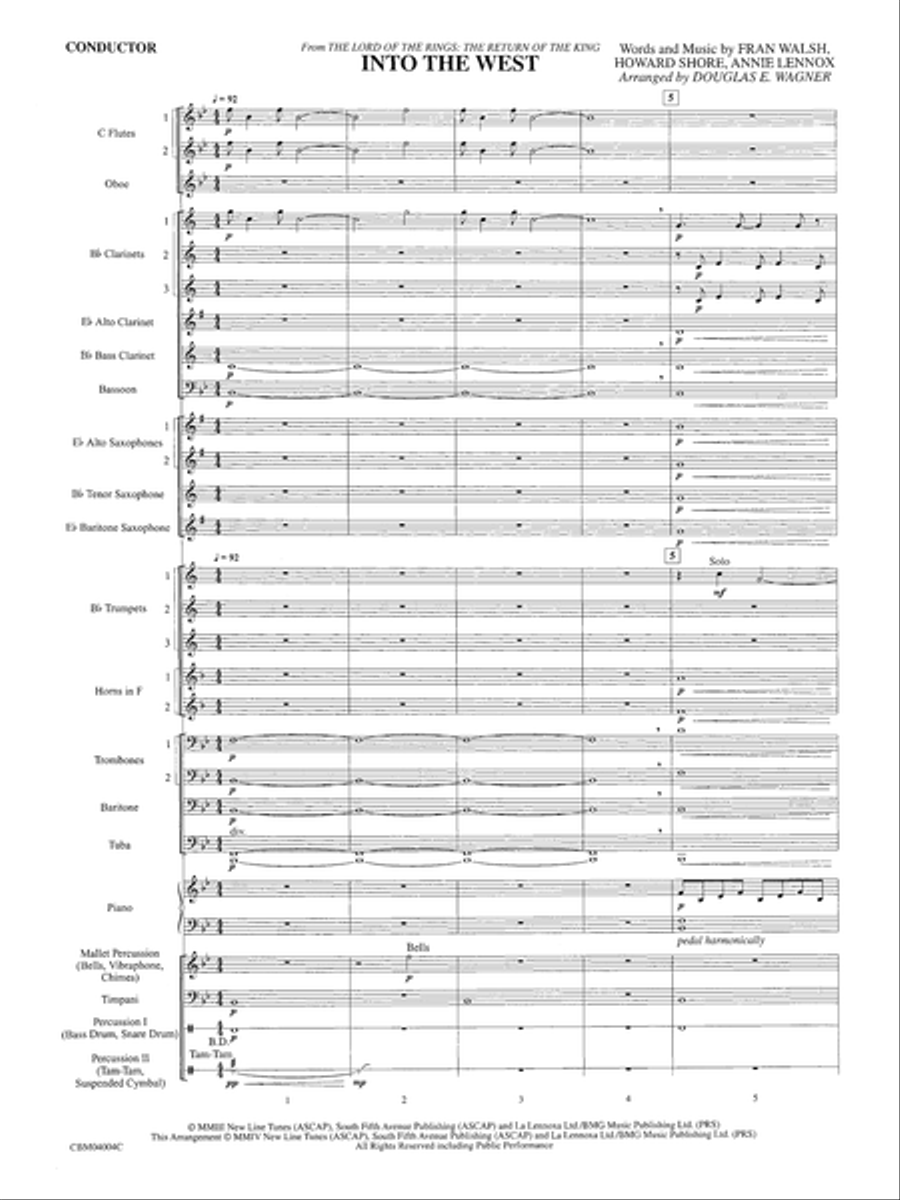 Into the West (from The Lord of the Rings: The Return of the King) Concert Band scores gallery preview page 3