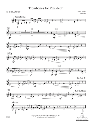 Trombones for President!: 1st B-flat Clarinet