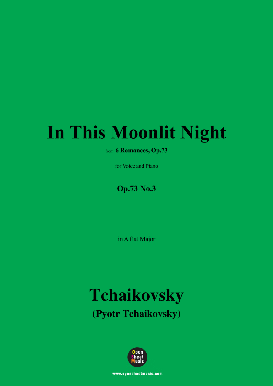 Tchaikovsky-In This Moonlit Night,in A flat Major,Op.73 No.3 Voice scores gallery preview page 1