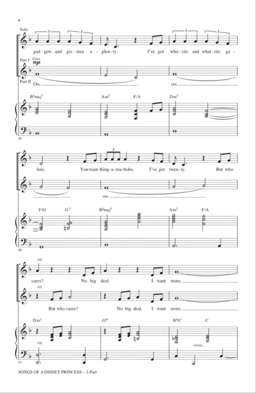 Songs of a Disney Princess (Choral Medley) 2-Part scores gallery preview page 5
