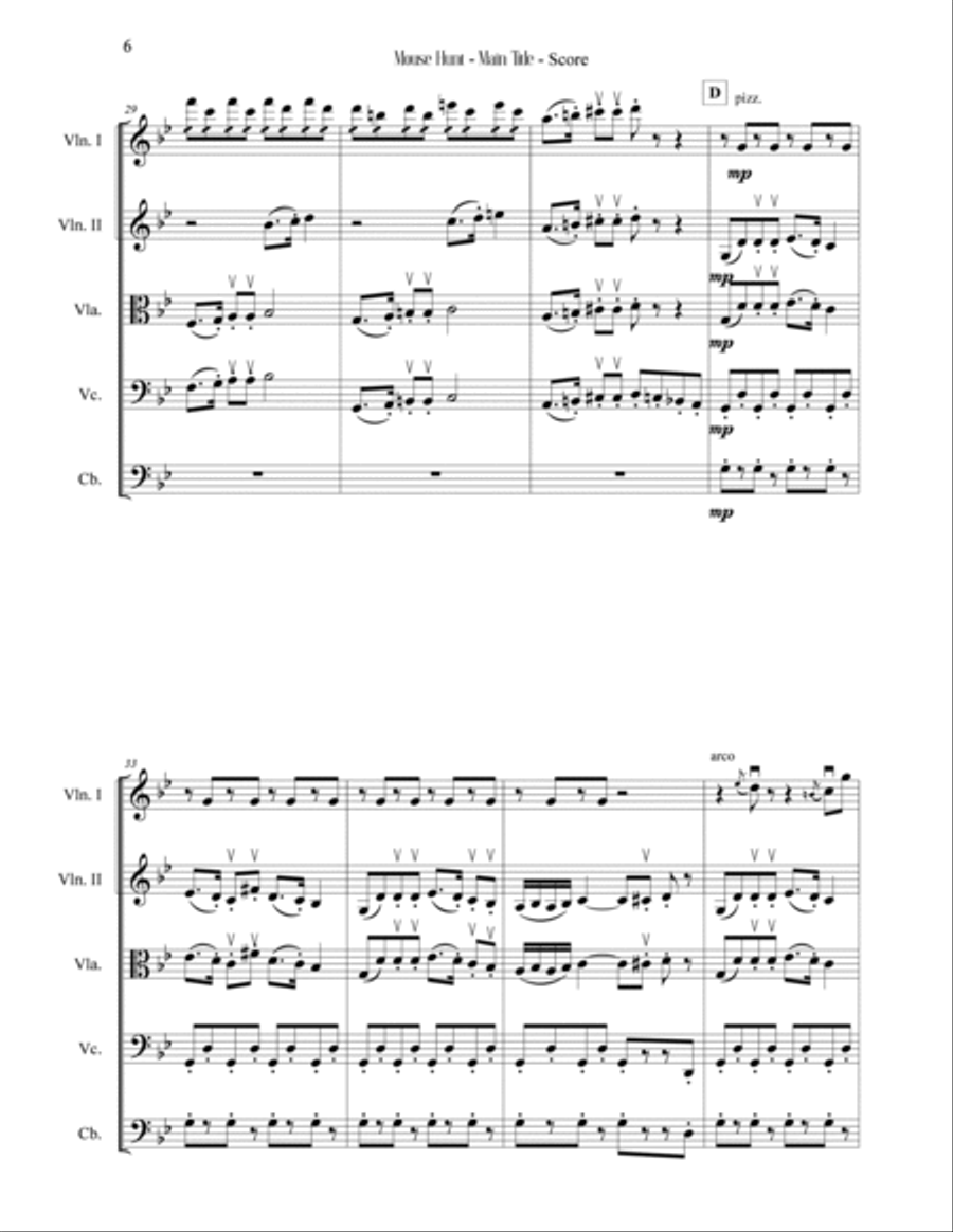 Mouse Hunt String Orchestra scores gallery preview page 6