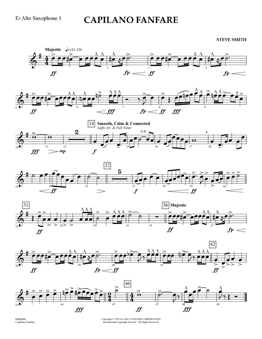 Capilano Fanfare (Digital Only) - Eb Alto Saxophone 1