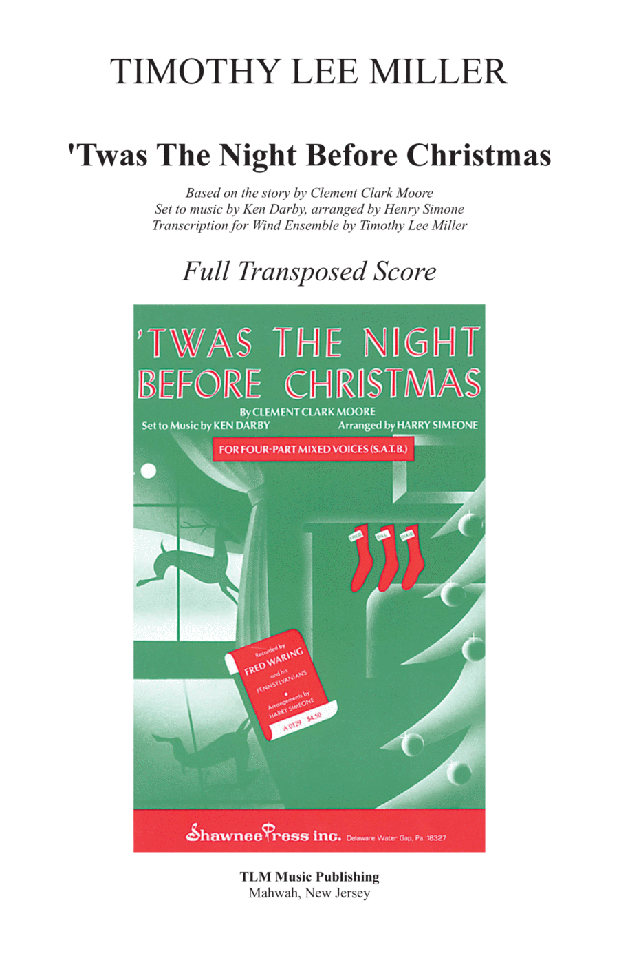 Twas The Night Before Christmas Concert Band scores gallery preview page 1