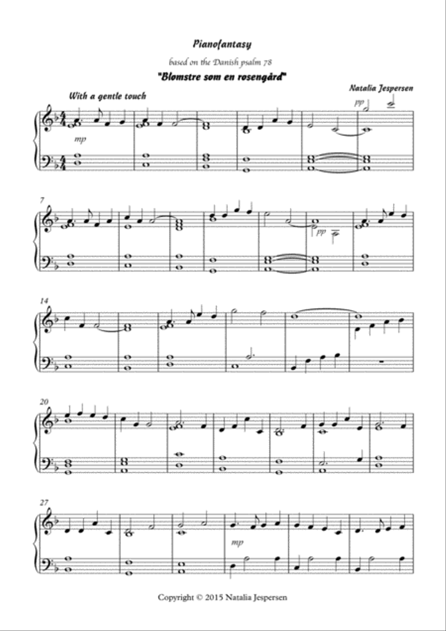 Blomstre som en rosengård (Fantasy) Small Ensemble scores gallery preview page 1