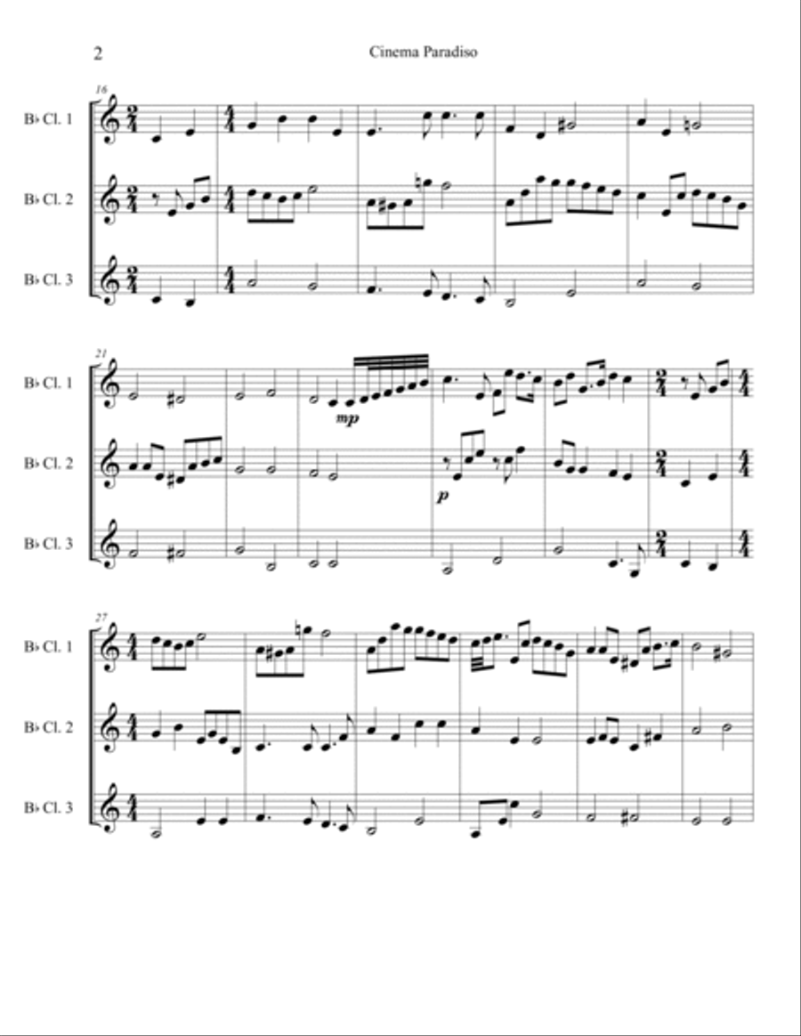 Cinema Paradiso Woodwind Ensemble scores gallery preview page 3