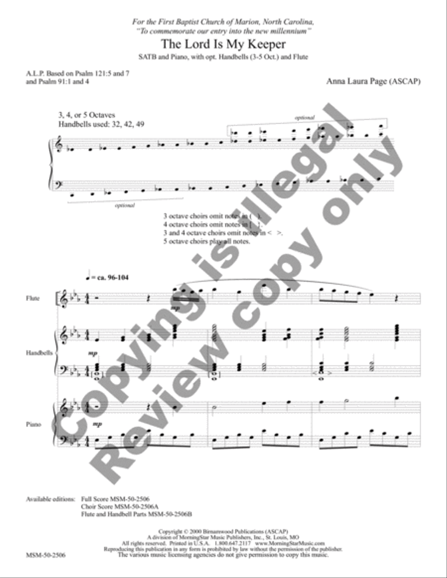 The Lord Is My Keeper (Full Score) Choir scores gallery preview page 3