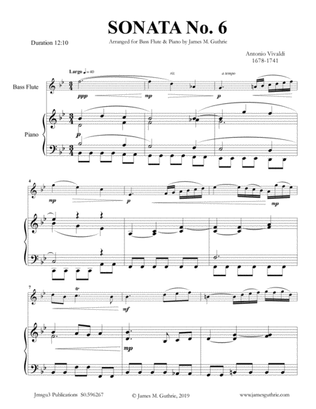 Vivaldi: Sonata No. 6 for Bass Flute & Piano