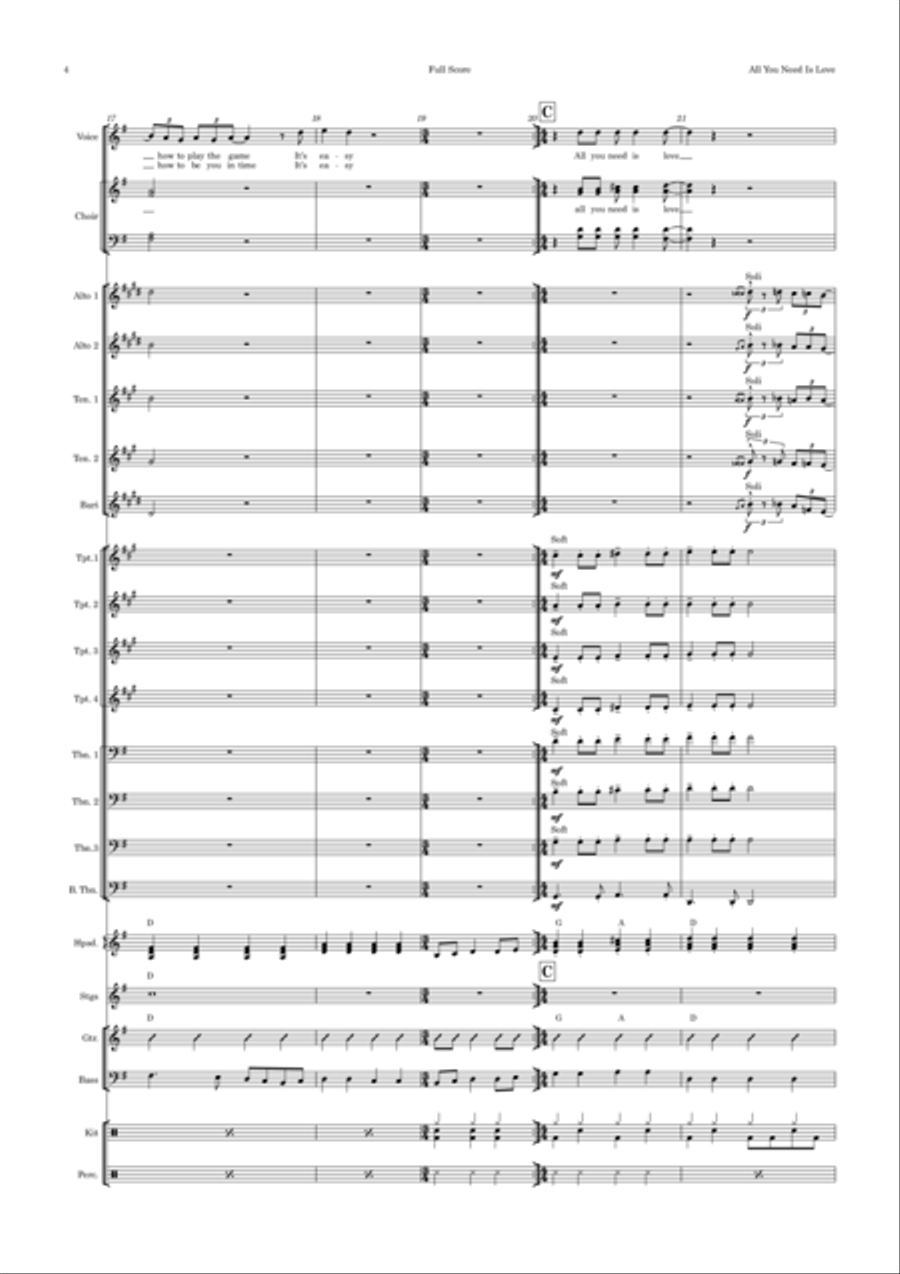 All You Need Is Love Jazz Ensemble scores gallery preview page 4
