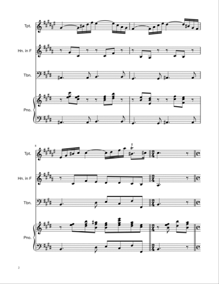 Arioso BWV 156 - Brass Trio w/Piano Brass Trio scores gallery preview page 2