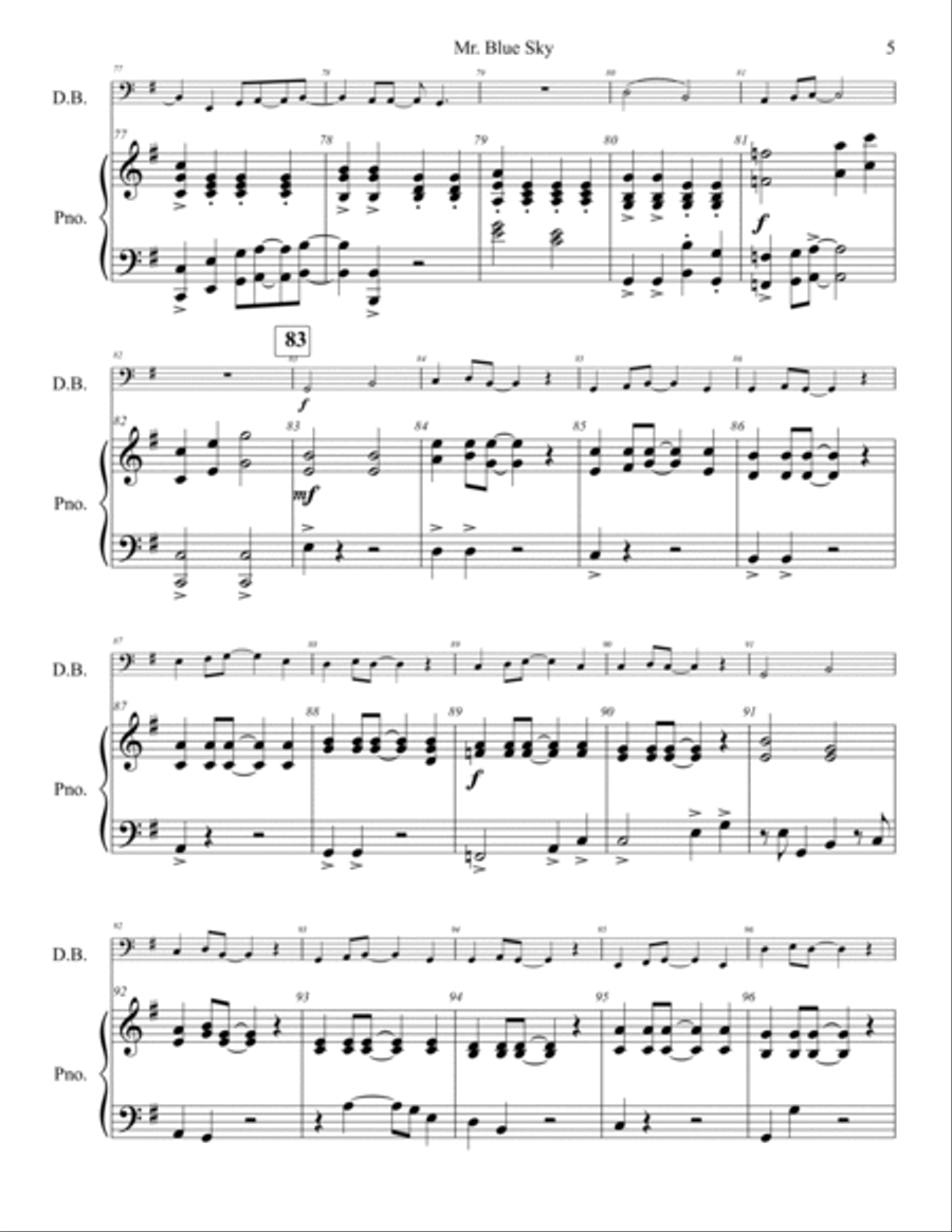 Mr. Blue Sky Double Bass scores gallery preview page 6