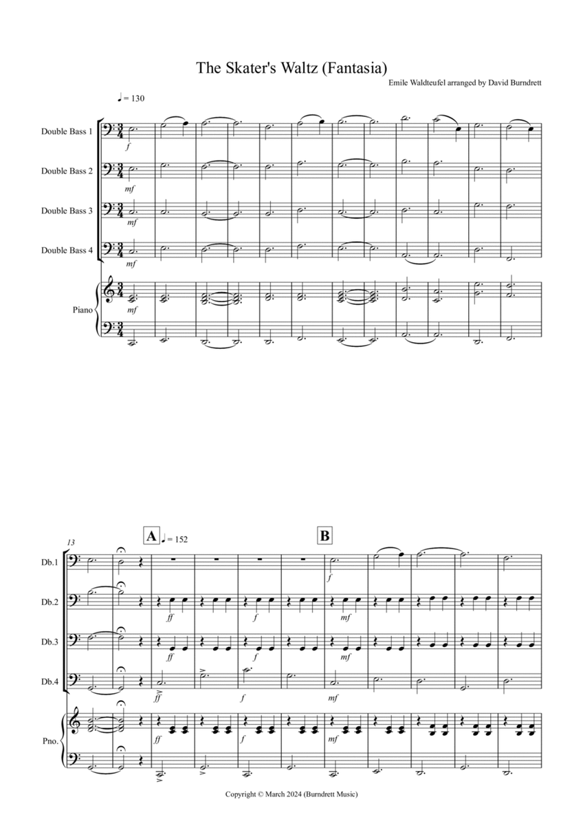 The Skater's Waltz (Fantasia) for Double Bass Quartet image number null