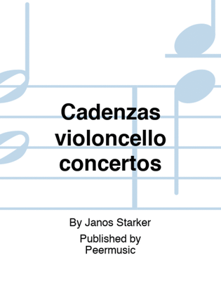 Book cover for Cadenzas violoncello concertos