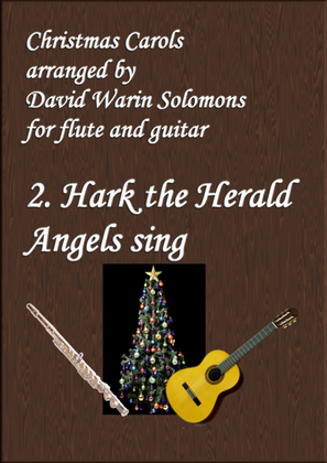 Book cover for Christmas Carols for flute and guitar No 2 Hark the Herald Angels Sing