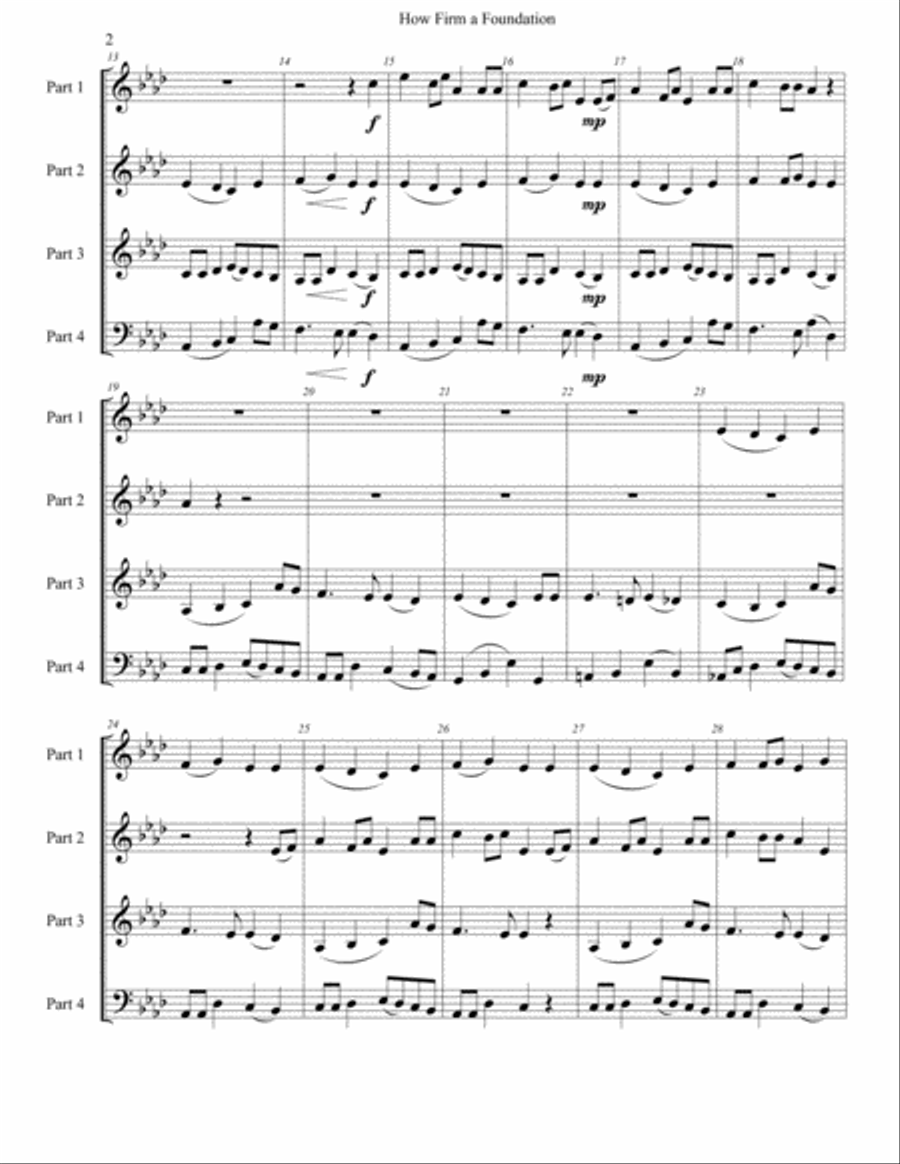 How Firm a Foundation: Invention on a tune from Genuine Church Music, Winchester, 1832 Concert Band scores gallery preview page 2