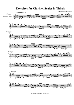 Clarinet Prep exercises for scales in thirds: major keys