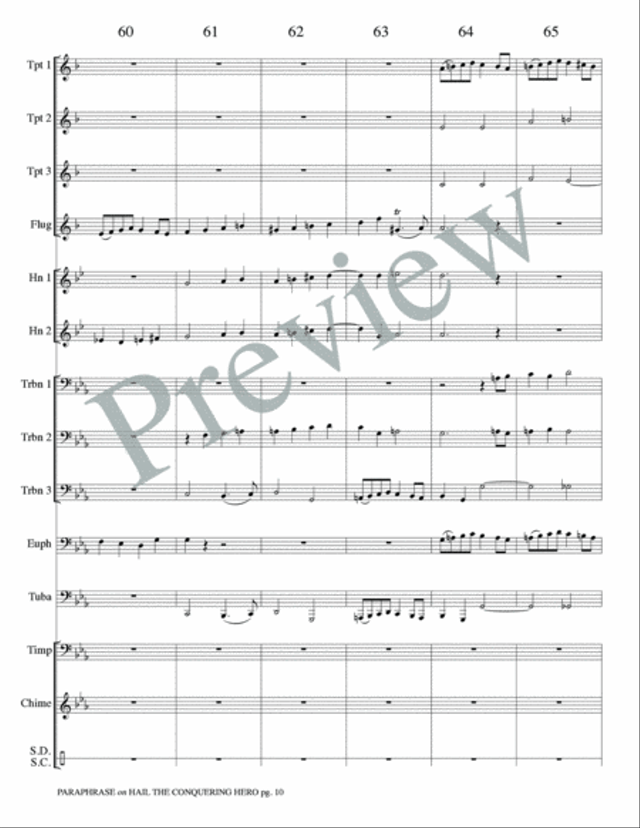 Paraphrase on Hail the Conquering Hero Small Ensemble scores gallery preview page 12