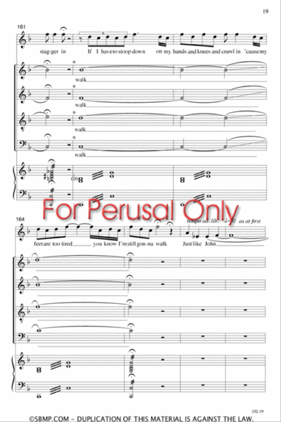 Walk in Jerusalem - SATB Octavo 4-Part scores gallery preview page 19