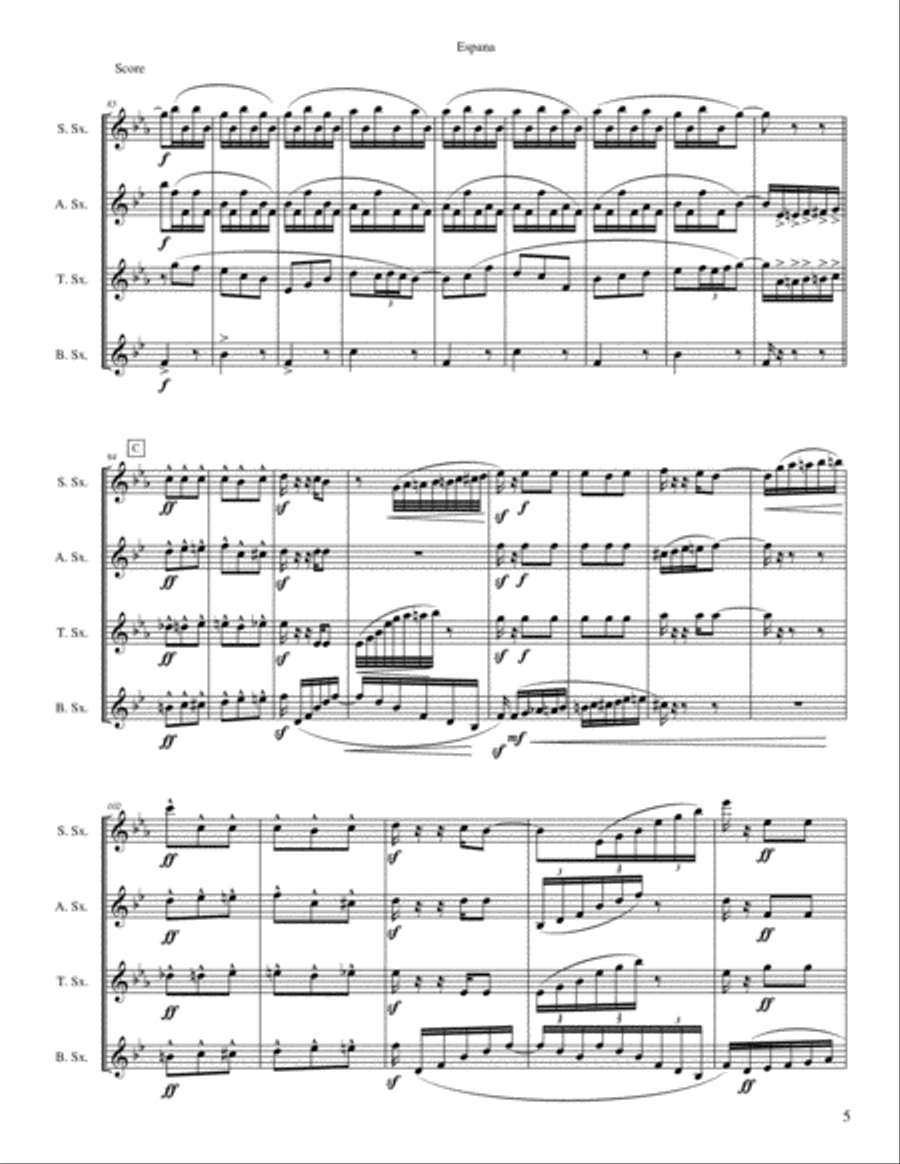 Espana Saxophone Quartet scores gallery preview page 5