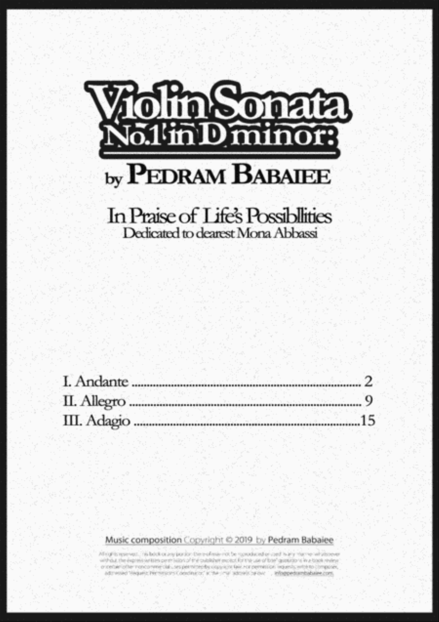 Violin Sonata in D minor String Duet scores gallery preview page 2