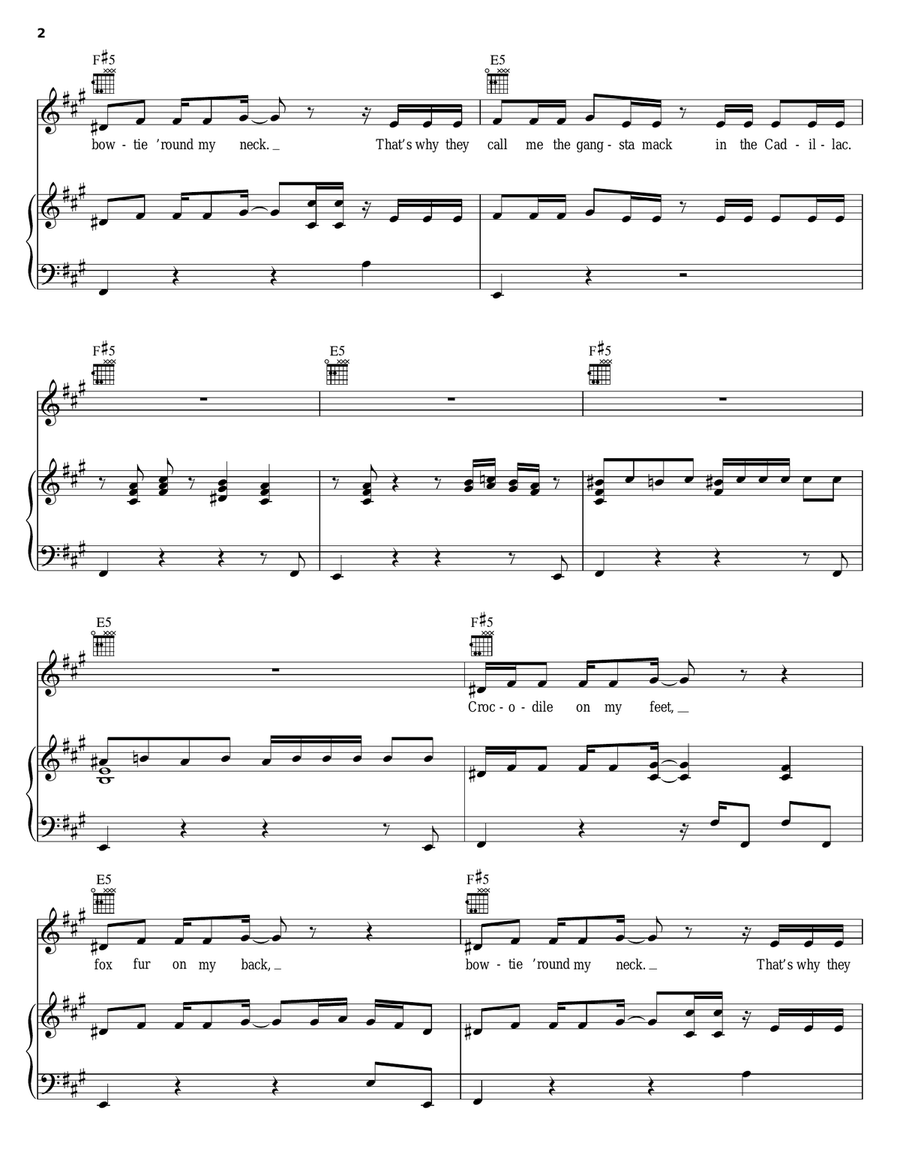 Bowtie Bowtie Piano, Vocal, Guitar scores gallery preview page 2