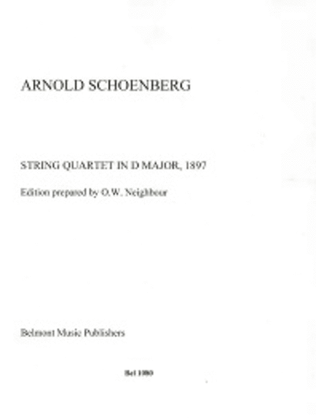 Book cover for Quartet in D Major 1897 score