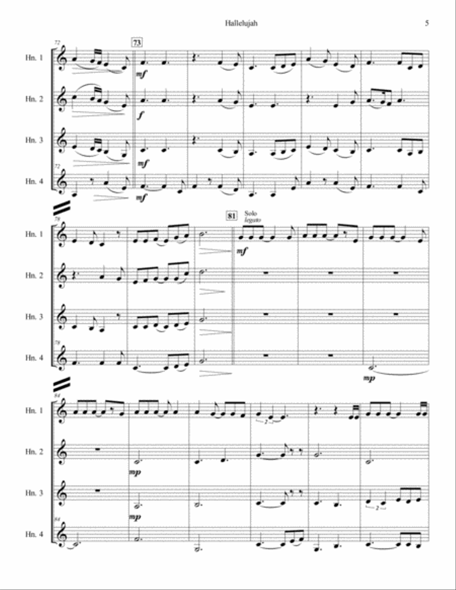 Hallelujah Brass Ensemble scores gallery preview page 6
