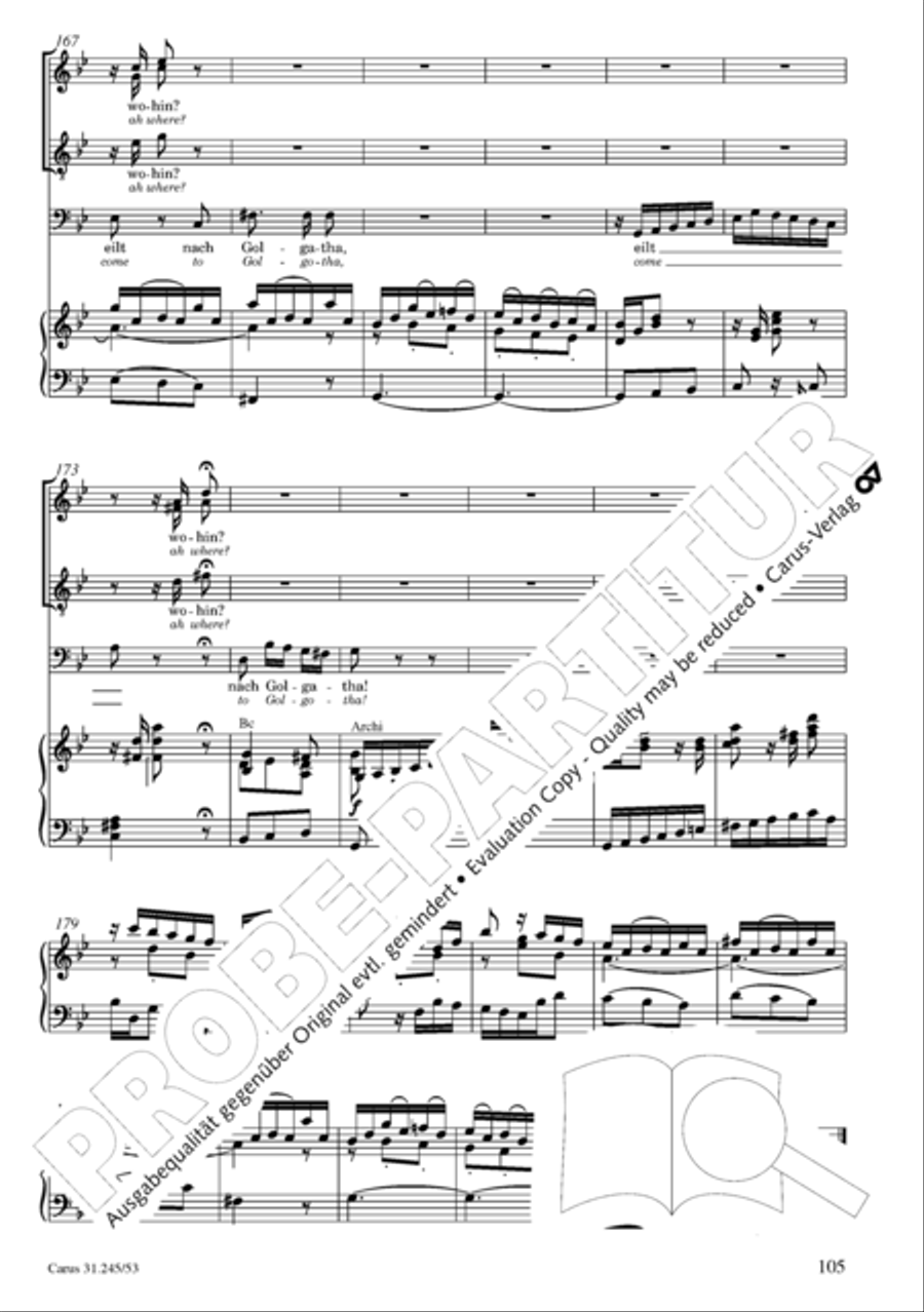 St. John Passion (Johannes-Passion) 4-Part scores gallery preview page 106