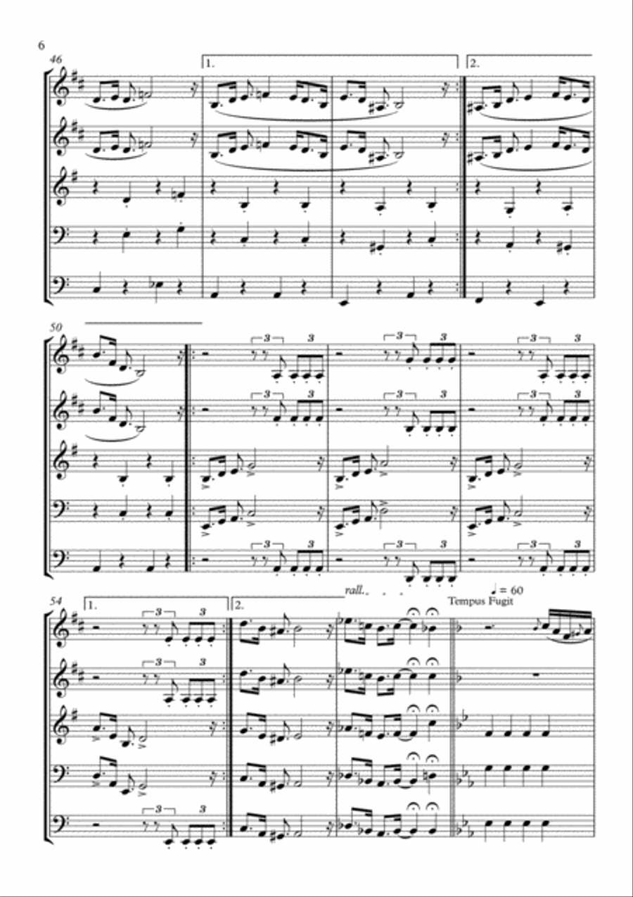 Augusto Mazzoli Medley for Brass Quintet Brass Quintet scores gallery preview page 6